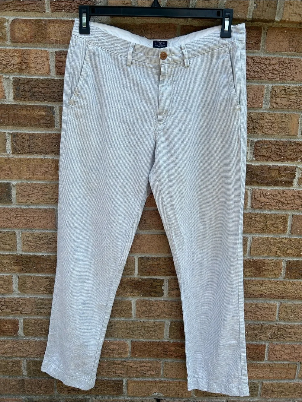 J. Crew Light blue / white horizontal stripe Men's Chino Pants 32x30